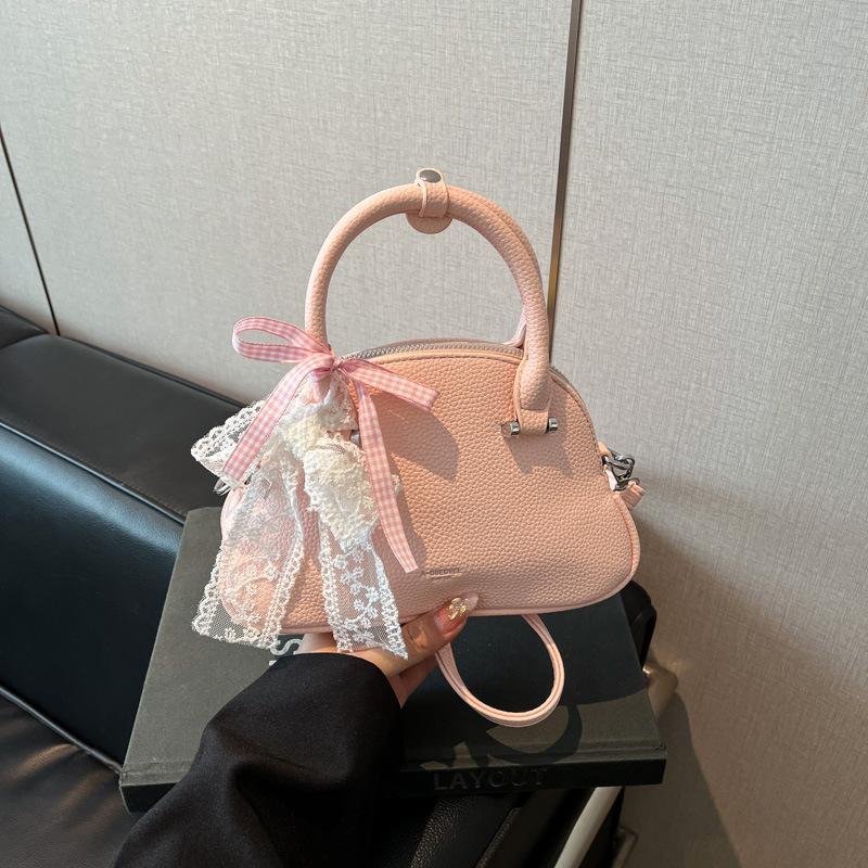 Versatile fashion bow lace shoulder bag women's summer new high-end messenger shell bag