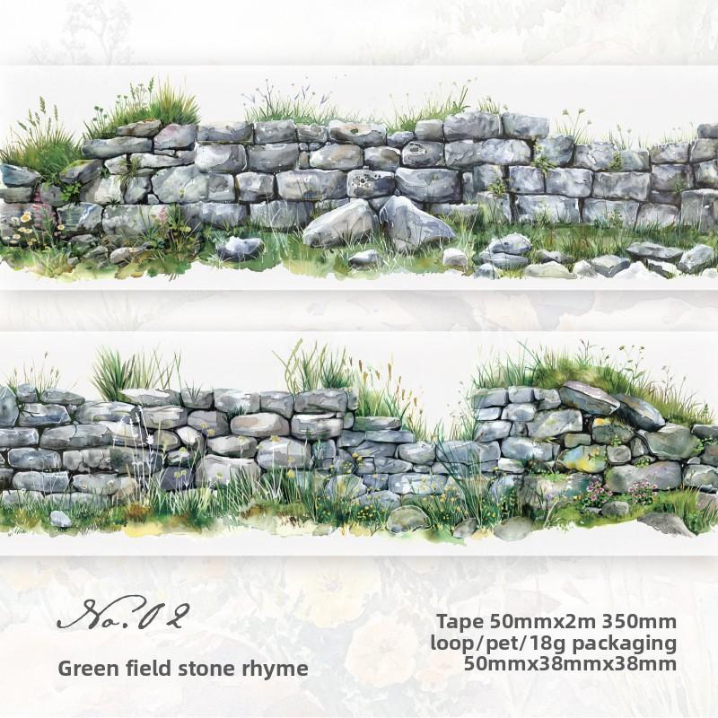 Tape Green Field Flower Wall Series Sealing Stickers Handbooks Albums Diaries Decorations Stickers Notebook Accessories