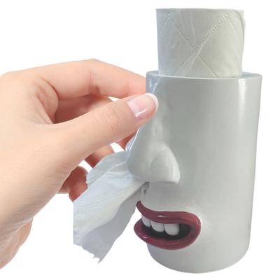 Quirky Funny Face Tissue Holder Unique Nose and Mouth Design Perfect Toilet Paper Dispenser for Any Room