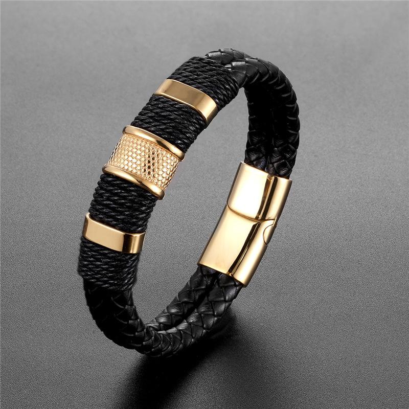 2026 Leather Double-layer Bracelet, Valentine's Day Gift for Boyfriend, Men's Versatile Woven Personalized Jewelry