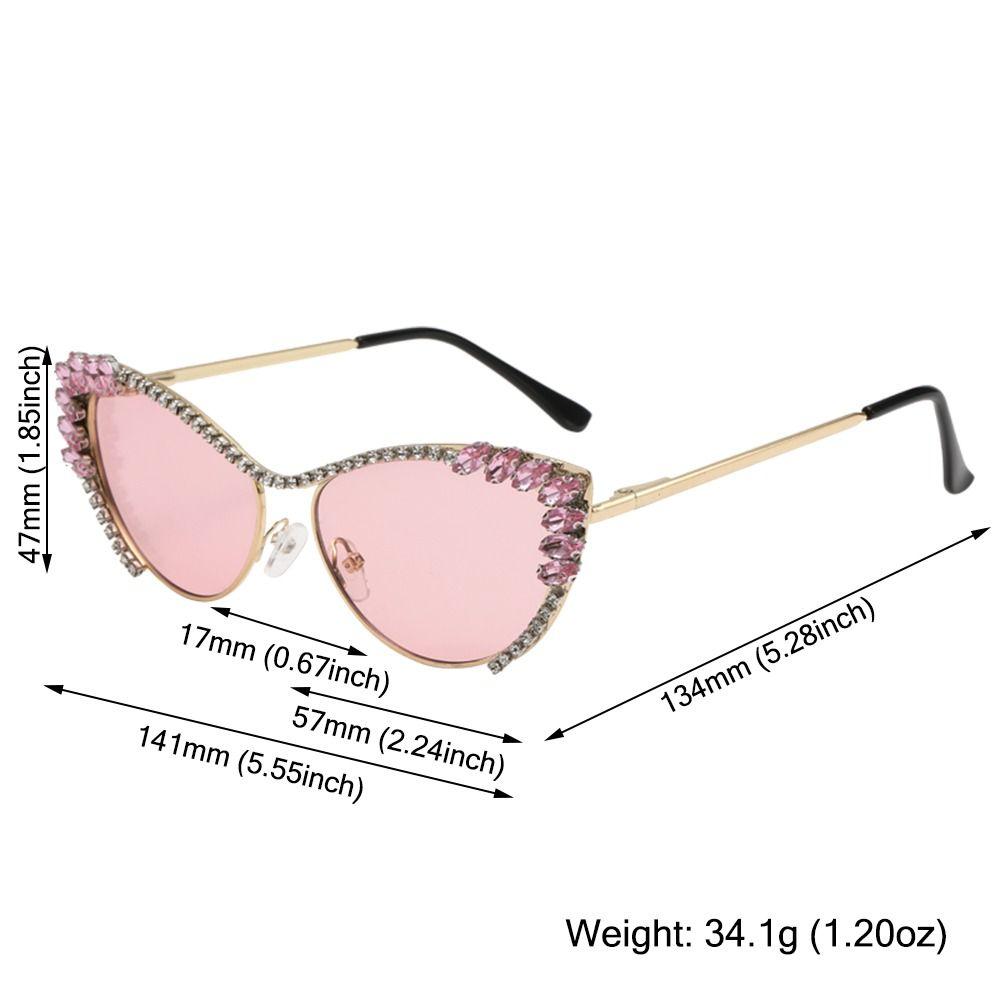 1pc Oversized Diamond Sunglasses for Women Fashion Cat Eye Rhinestone Sunglasses Bling Jeweled Frame Costume Party Glasses
