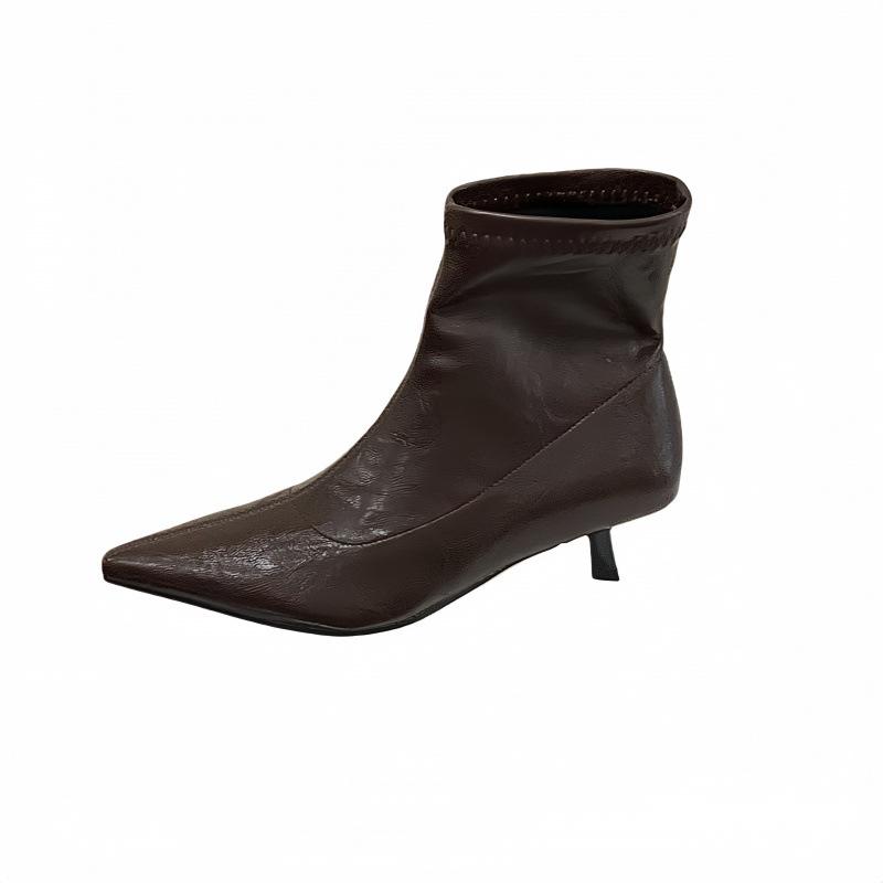 French Pointed Sleeve Thin Boots Temperament Thin Heel Fashion Boots 2025 Autumn and Winter New Women's Short Boots