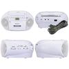 OHM Electric AudioComm CD Radio Cassette Recorder, White, RCD-570Z-W, 03-0772