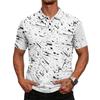 Camisa Polo de Manga Corta para Hombre con Estampado Abstracto Corte Clásico Cuello de Botones Tejido Suave Transpirable Top Informal