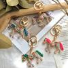 Keychain Pendant Sparkling Rhinestones Cartoon Horse Shape Key Chain Bag Wallet Phone Car Decoration