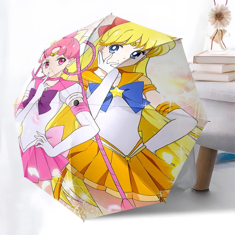 1pc Princess Pretty Cure Automatic Folding Umbrella - Portable 3-Fold Design with 8-Rib Iron Frame, Perfect for Fans, Travelers, Daily Use, and Gifts!