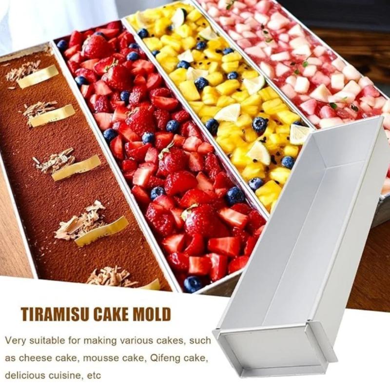 Tiramisu Cake Mold and Cake Shovel Aluminum Alloy Removable Non-Stick DIY Cake Mousse Muffin Pan for Home Baking Enthusiasts
