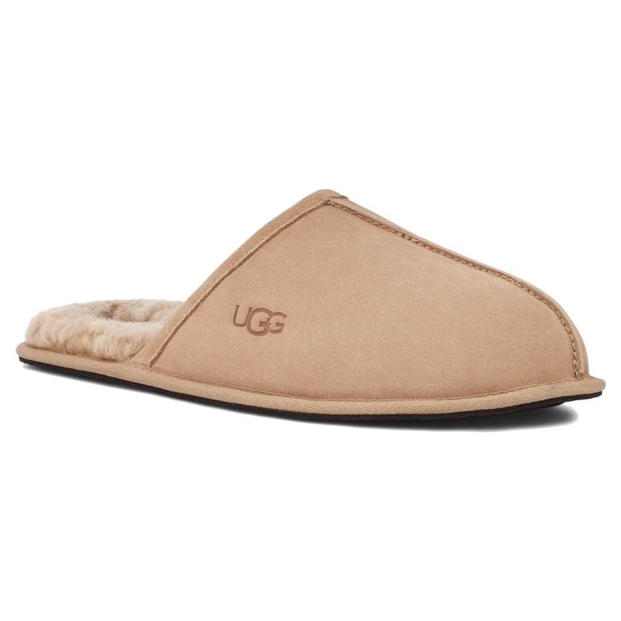 UGG Scuff Slipper Suede Plush Fashion Slippers Men slippers Beige 1101111-SAN
