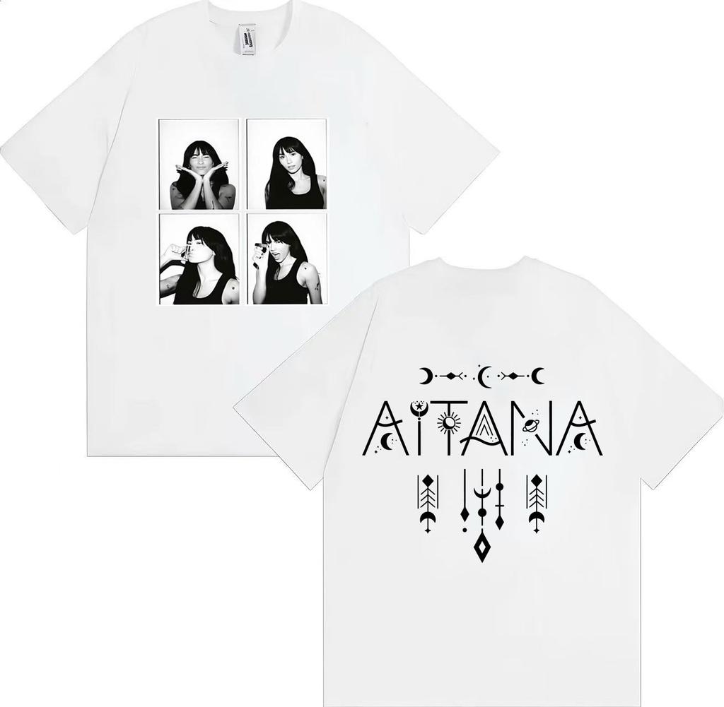 Trendy Aitana Graphics TShirt Men Women Pop Double Sided Print Summer Streetwear Cotton T Shirt Casual Tops Fans Gift Streetwear