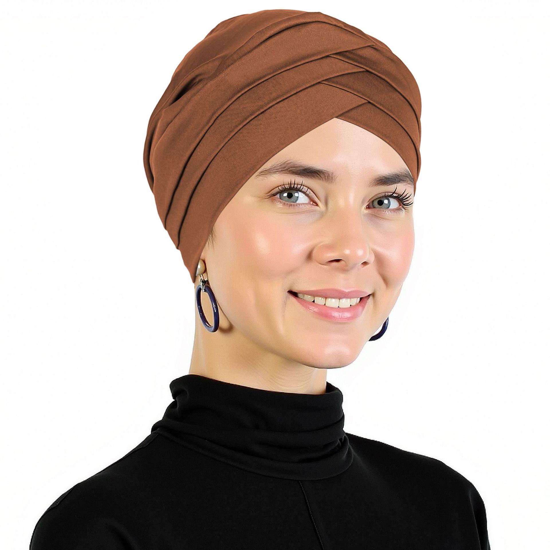 

Новая двухслойная однотонная универсальная шапка-бандана из молочного шелка One Size