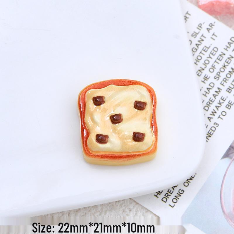 DIY Cute Resin Accessories: Cream Glue Cartoon Hair Clips & Crocs Charms, Cheese Toast Food Toy Decorations