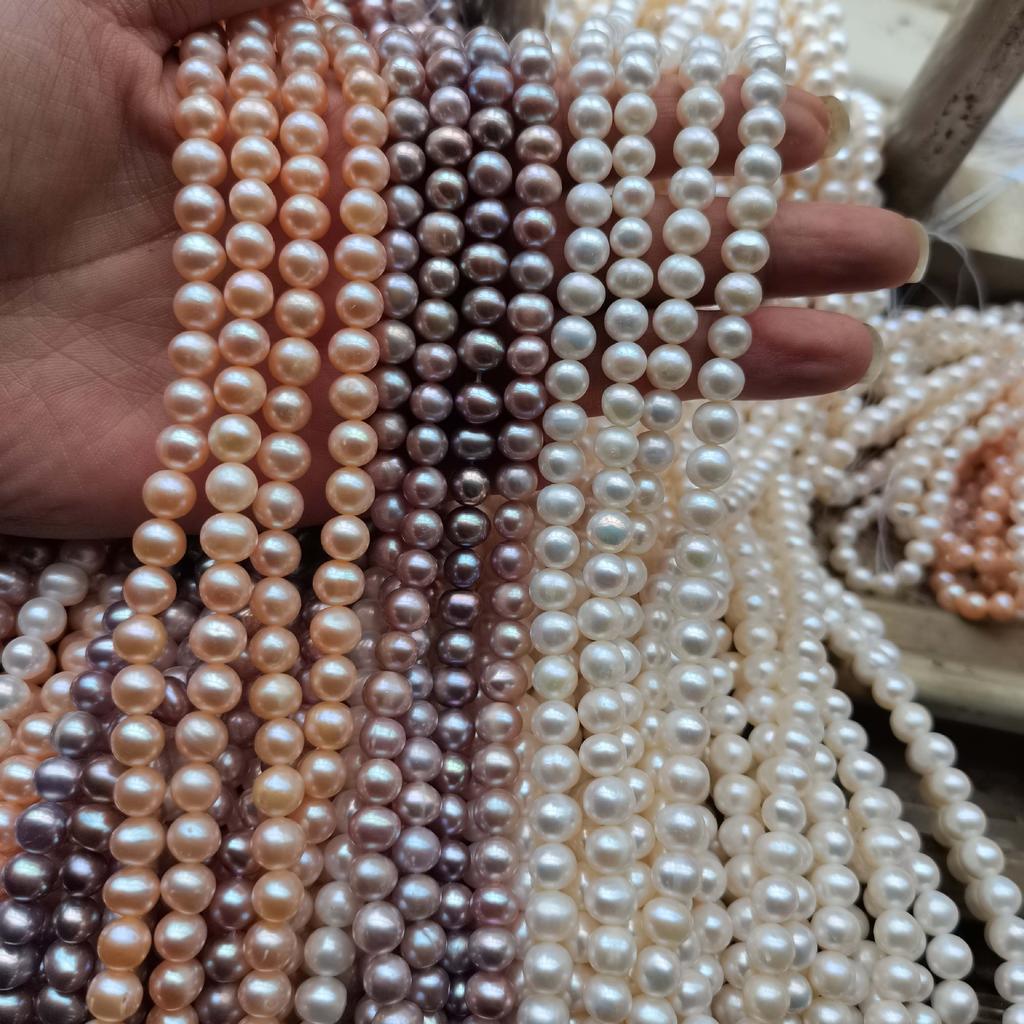 1Strand Pearl Beads 5-5.5mm For Jewelry Making DIY Necklace Bracelet Earrings Accessory Support Dropshipping