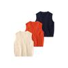 Kids' Sweater Boys V Neck Pure Color Jacquard Wool Vest Tops Baby Cotton Knitwear Sleeveless Vest Sweater