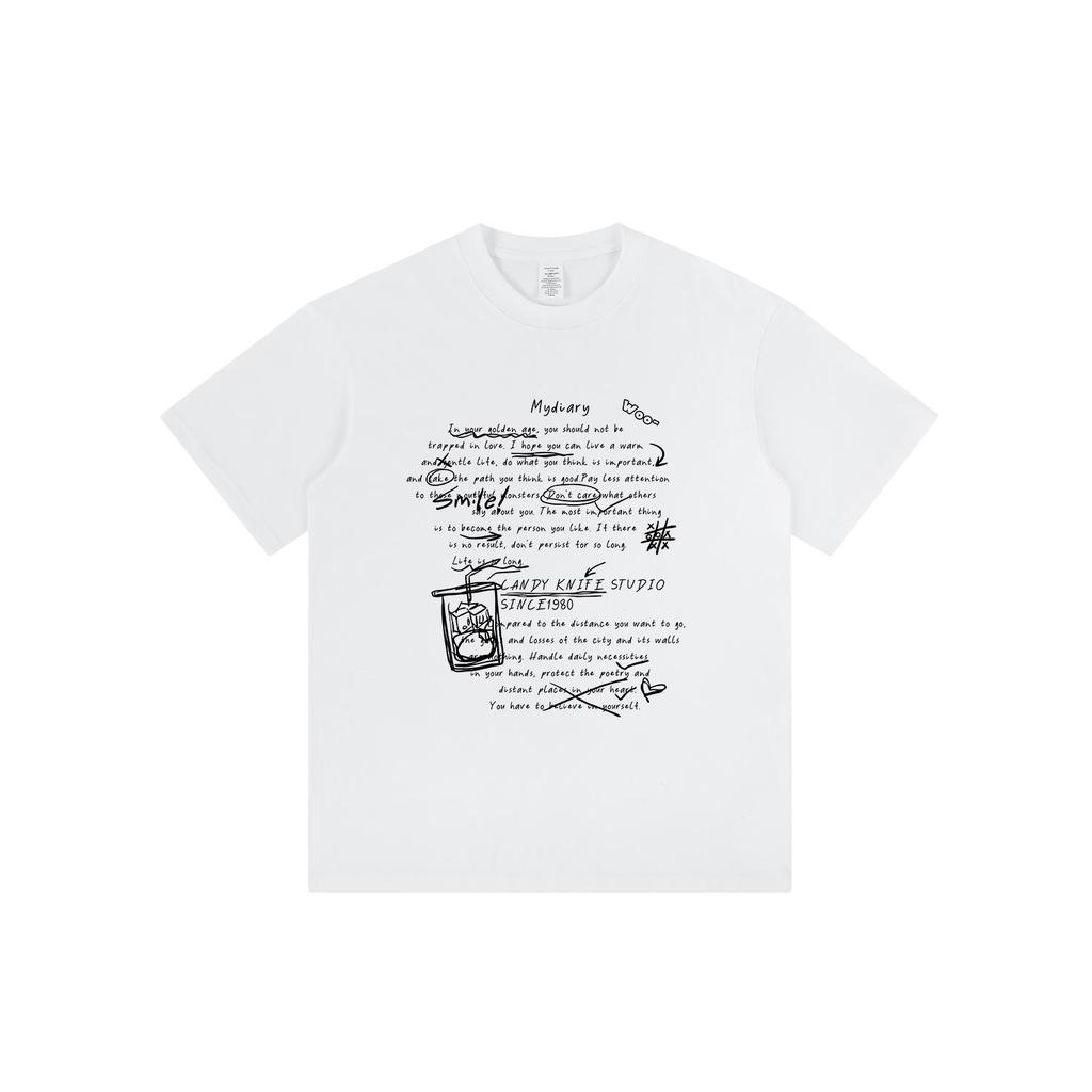 American Graffiti Apricot T-Shirt - Unisex Loose Fit Half Sleeve Pure Cotton