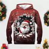 Felpe con Cappuccio Stampa 3D Babbo Natale Natale Pullover Grafica Padre Natale Moda Bambino Felpe Carine Abbigliamento Felpa Invernale