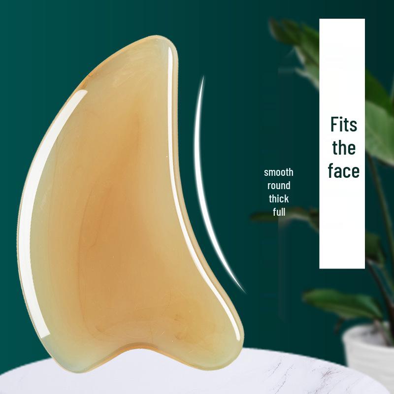 Gua Sha Heart-Shaped Facial Massage Tool - Imitation Ox Horn for Face, Eye, Meridian Scraping, and Lifting