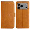For iPhone 17 Pro Case Line Pattern Wallet Leather Phone Cover with Wrist Strap