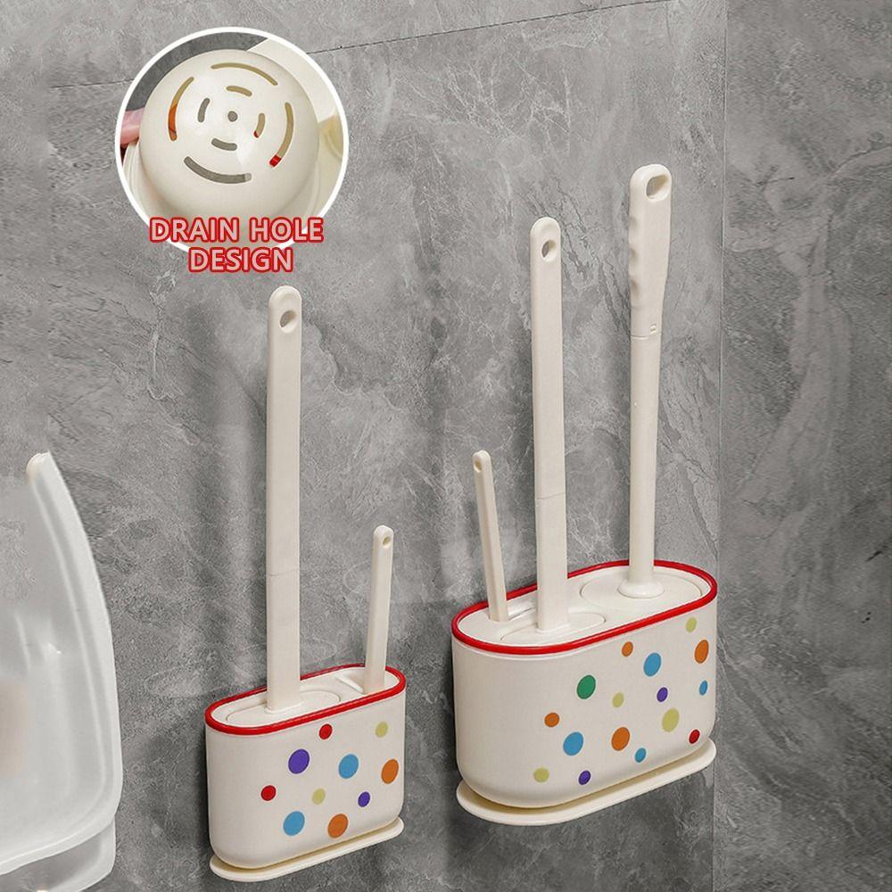 Modern Toilet Plunger Bowl Brush Nail-free Toilet Brush Set  Bath Accessories