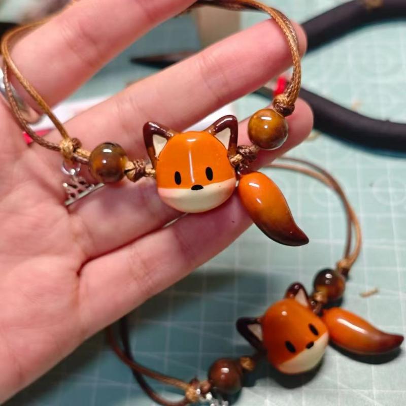 1/3/5Pcs Creative Animal-Shaped Handmade Cord Cute Little Fox Weaving Bracelet Unique Additions For Women'S Daily Parties Gift