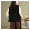 Women Vintage Cotton Linen Sleeveless Vest Button Design Loose Fit All Match Art Style Summer New Casual Tank Top