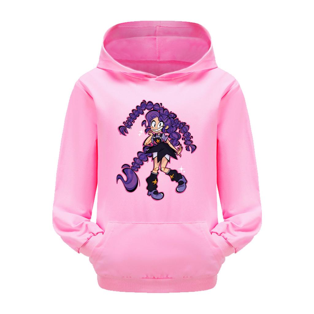 5630 Fashion Outdoor Children Girls Lily Lovebraids Printed Pocket Long Sleeves Hoodies 110cm розовый