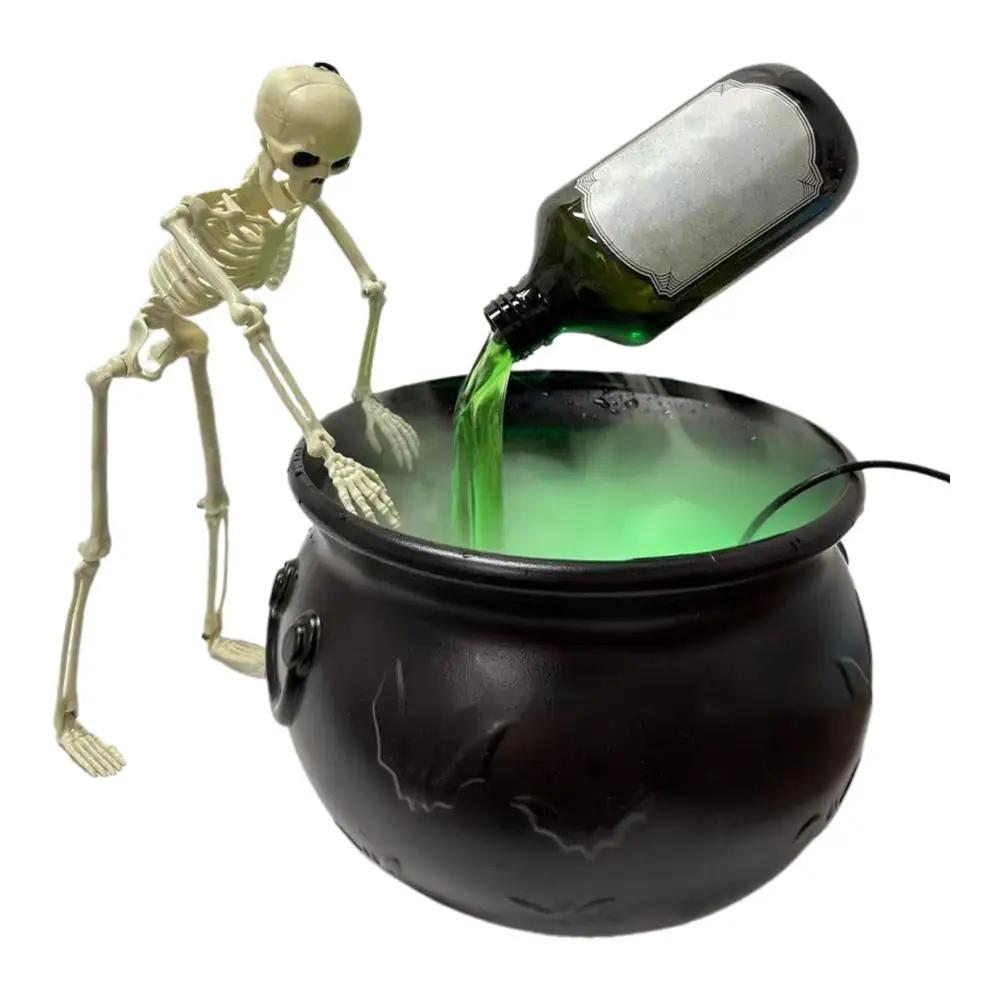 Décorations d'Halloween Décor de Fête de Jardin d'Halloween Potion et Sorcières Bol Magique Flottant Noir avec Bouteilles Diffuseur en Plastique