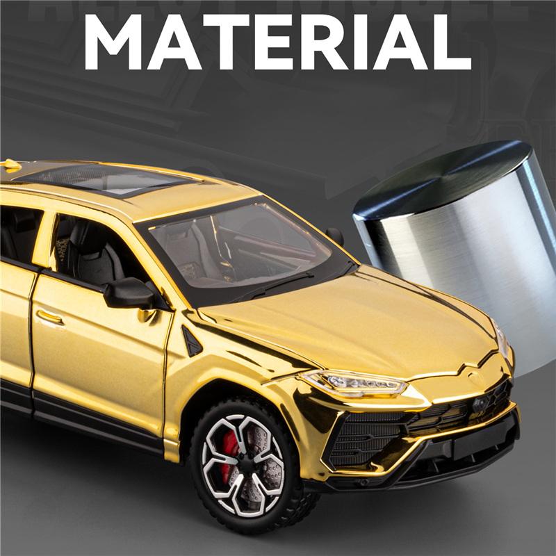 1/24 Lamborghini URUS SUV Alloy Electroplating Sports Car Model Diecast Metal Racing Vehicles Car Model Simulation Sound Light Kids Toy Gift