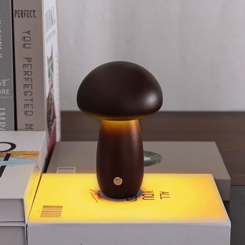 LED Mushroom light, night light with touch sensor, Dimmable bedside light with USB charging desk light for home decoration light