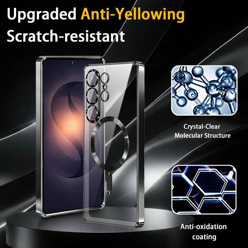 Custodia per Samsung S26 Ultra Trasparente Antiurto Sottile Magnetica Protettiva per Telefono Magnete Ultra Forte Cover Posteriore Anti-Ingiallimento