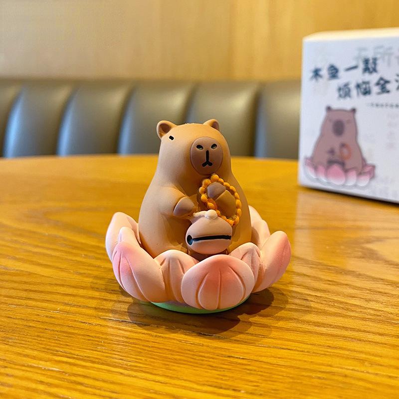 Good Luck Wooden Knock Toy Anxiety Relief Temple Fish Wood Drum Stress Relief Percussion Instrument Desktop Ornament Home Decor
