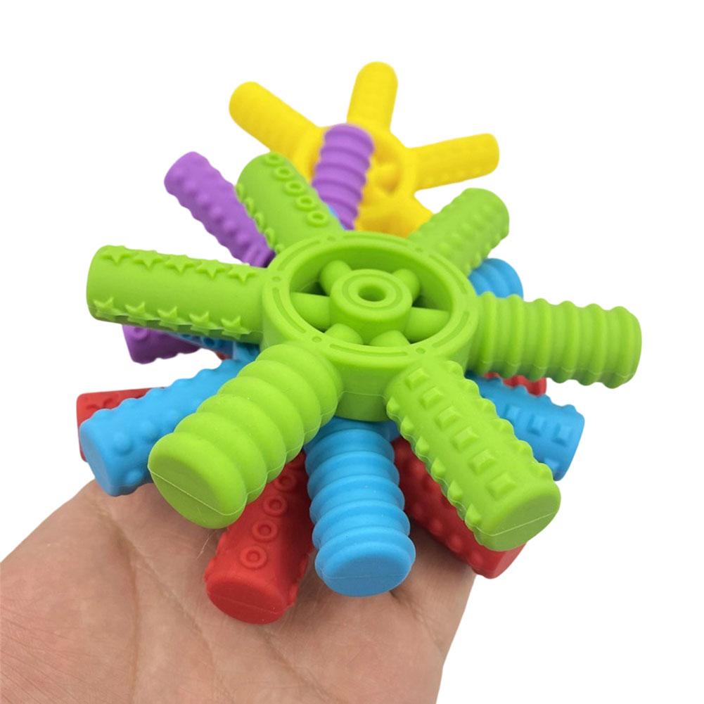 1Pcs BPA Free Silicone Teether Cartoon Sensory Chew Necklace Pendant Oral Motor Chewy Toy Therapy Tools for Kids