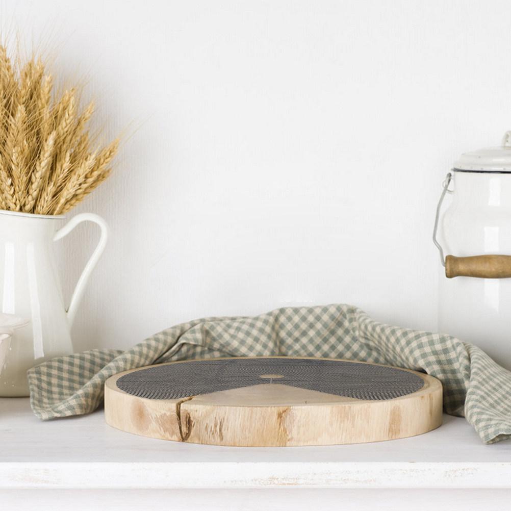 2Pcs Lazy Susan Shelf Liner Non-Slip Round Kitchen Cabinet Liner Cut-to-Size Circle Shelf Mat for Pantry Fridge Drawer Organizer