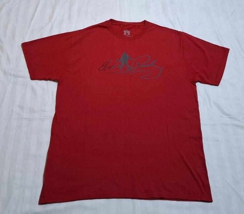 

New ELVIS PRESLEY GRACELANDS Mens T Shirt Tee Size L Large Red Cotton C41 4XL