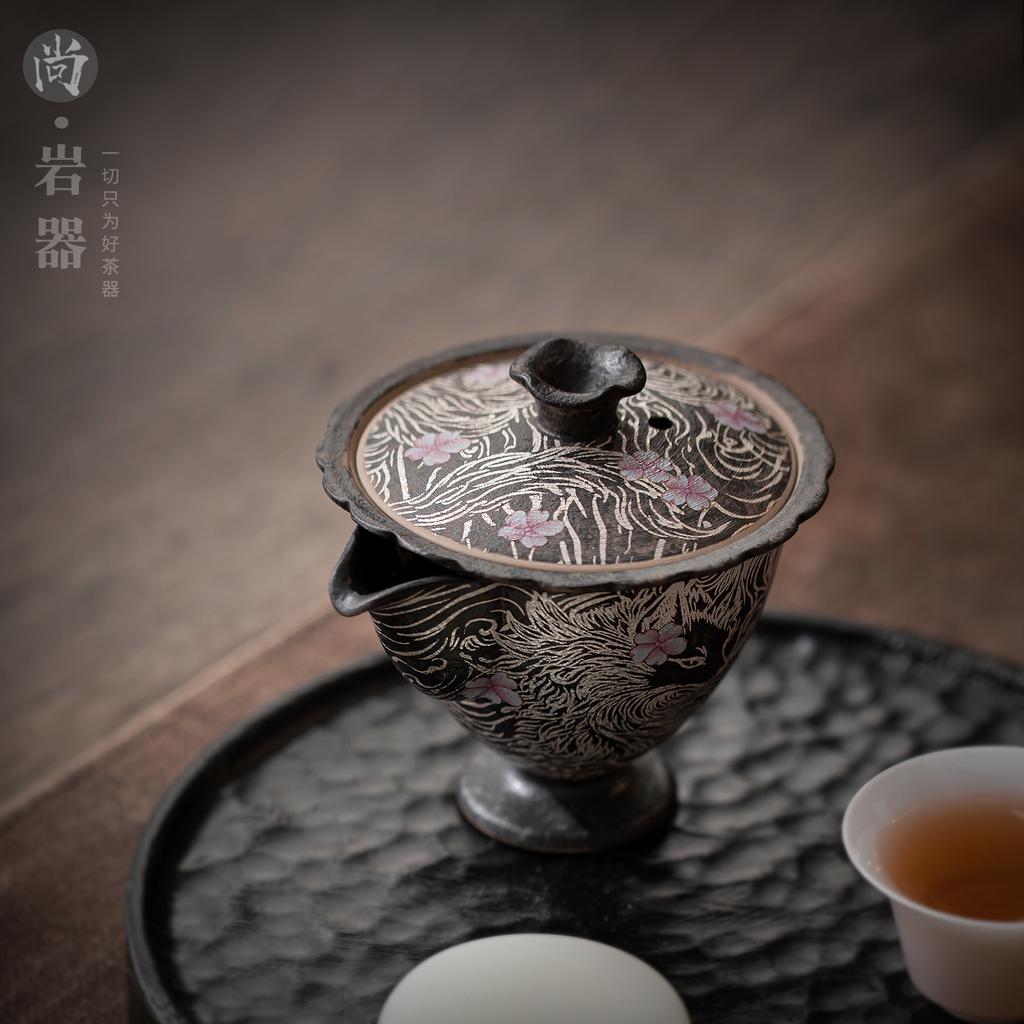 High-end exquisite Kung Fu teapot, home meeting guests to make tea, single pot, new Chinese black pottery hand-held pot gift box for elders