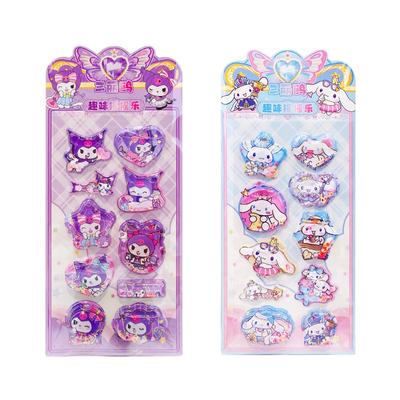 [2 darabos szett] Sanrio Vízmatricák, Puffos, 3D, 3D, Aranyos Karaktermatricák, Újrafelhasználható, Naplóhoz, Jegyzetfüzethez és Boríték Díszítéshez, Gyerekeknek, Lányoknak, Fiúknak