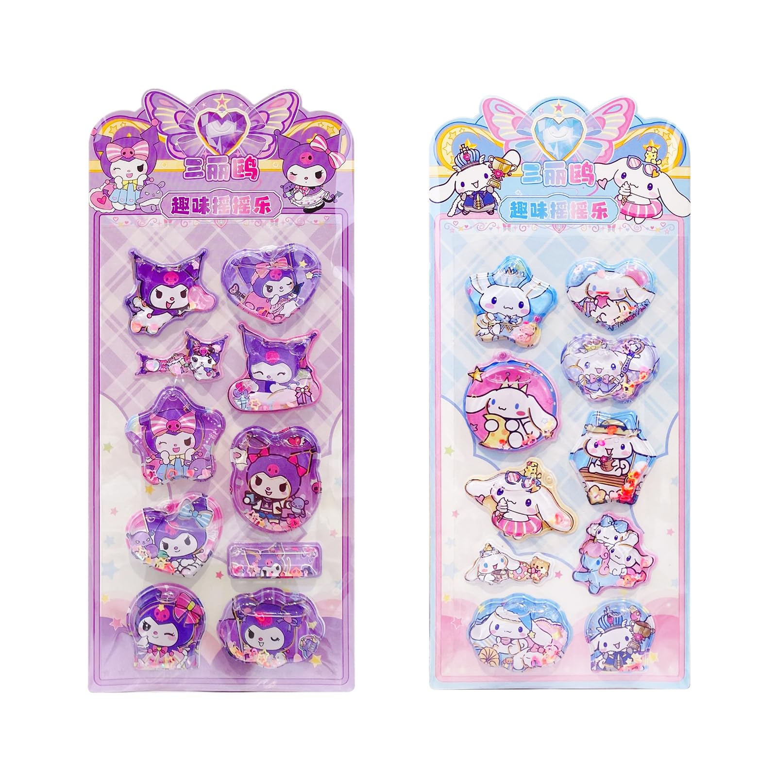 

[Набор из 2 штук] Водные наклейки Sanrio, Пухлые, 3D, 3D, Милые наклейки с персонажами, Многоразовые, для украшения дневника, блокнота и конверта, Детские, для девочек, для мальчиков