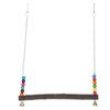 Chicken Swing Toy Suspensible Wooden Chicken Perch Pet Swing Toy with Durable Flat Bar30 X 32cm /