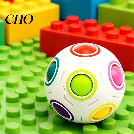 Plastic Puzzle Ball Cube Toy Stress Relief Rainbow Color Matching Concentration Skill Develops Logical Thinking Intelligence Sensory