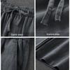 Men's Breathable Gray Cotton-Linen Straight-Leg Loose-Fit Pants, Summer Plus Size Casual Wear