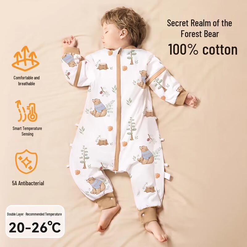 All-Season Cotton Split-Leg Baby Sleeping Bag M
