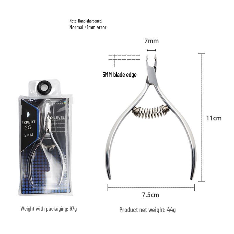 High-End 5MM Stainless Steel Russian Style Cuticle Nippers - Professional Manicure Tool