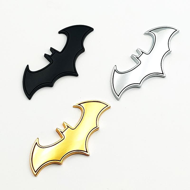 3d Metal Gold Chrome Black Bat Sticker Car Body Badge Fender Emblem Logo Decal Auto Car Stying Motorcycle Decoration Accessories