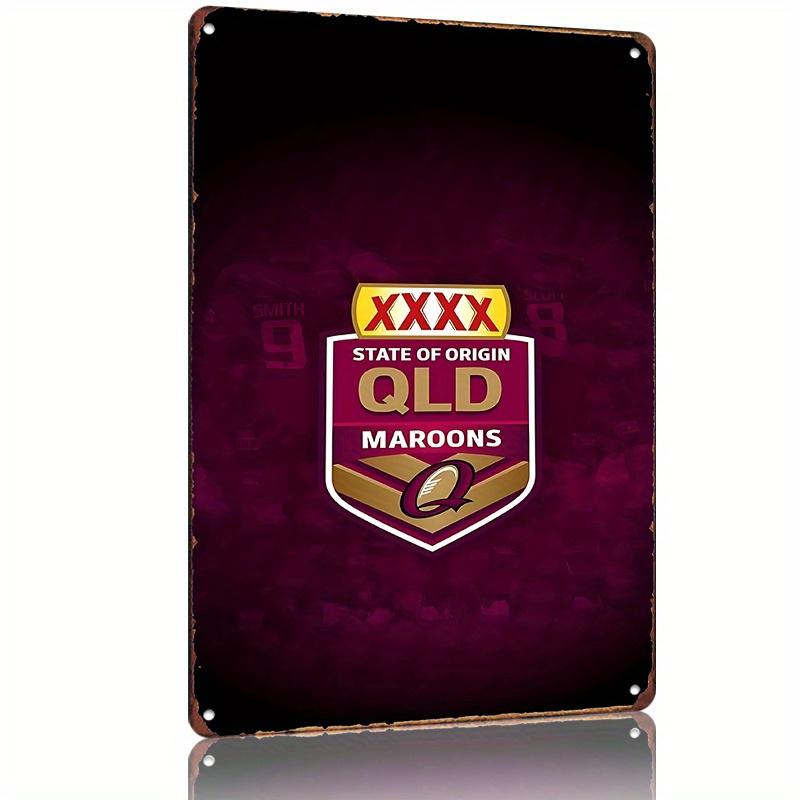 XXXX State of Origin QLD Maroons Official Merchandise Metal Tin Sign Vintage Wall Art for Bar Cafe Garage Garden Man
