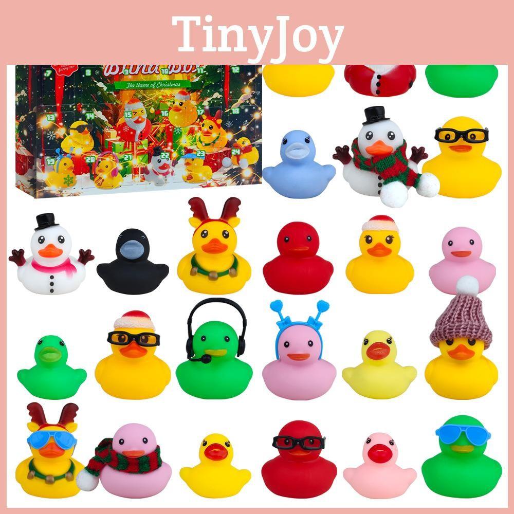 Funny 24 Days Christmas Countdown Calendar Blind Box Vinyl Duck Toy Set For Gift