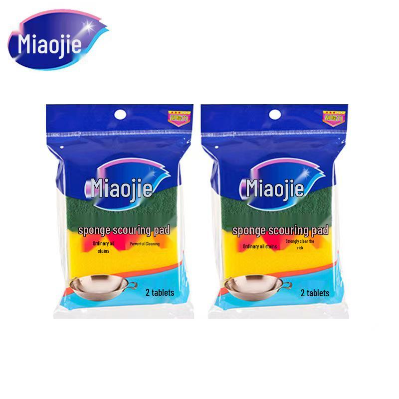 Miao Jie C-Typ Schwamm-Scheuerschwämme, 2er-Pack, Ölbeständiges Spül- und Topfreinigungstuch für die Küche.