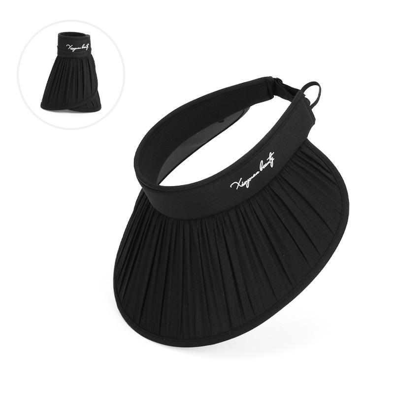 

Новая летняя уличная дорожная солнцезащитная кепка плиссированная шляпа от солнца с широкими полями детская универсальная модная шляпа с открытым верхом