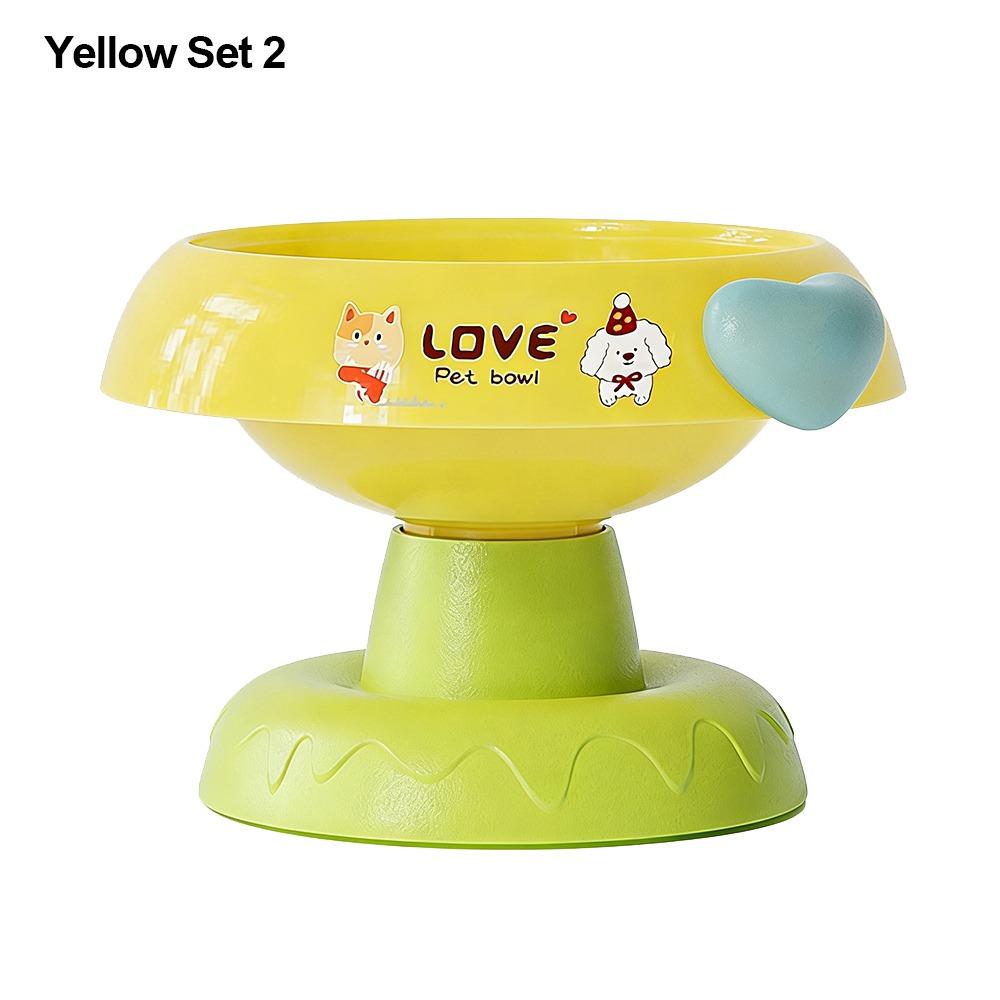 

Non-slip Cat Food Bowl Stainless Steel Dog Bowls Cute Cat Bowls for Puppy Cat Yellow - Set 2