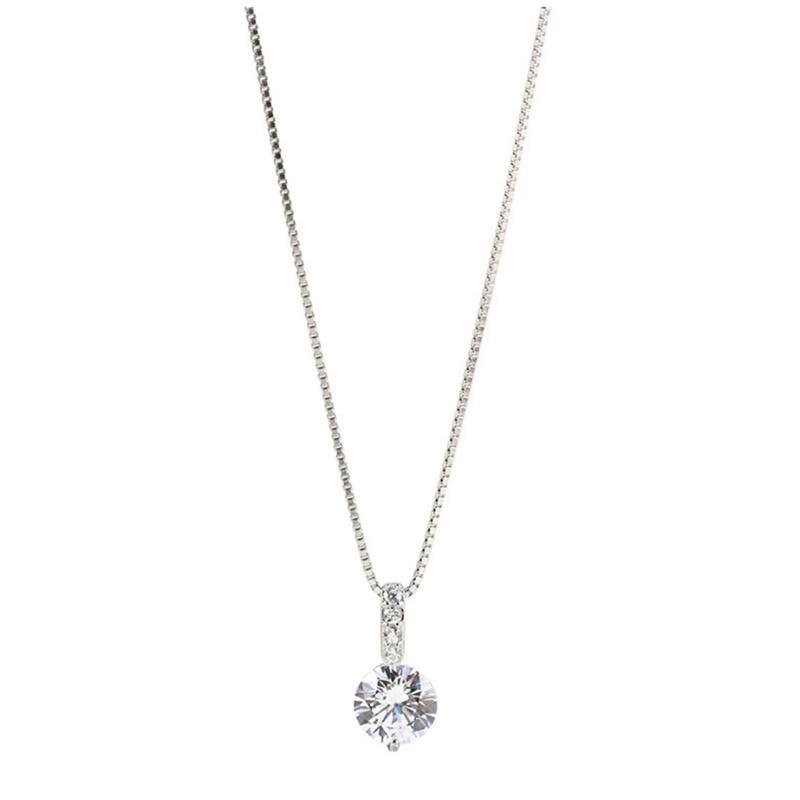 Colier geometric cu picături de apă din argint 925 pentru femei, zirconiu strălucitor simplu