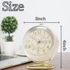 JUSTUP Mini Table Clock, Classic Silent, No Tick-a-Mouth, Analog Alarm Clock, Backlit, HD Glass, for Bedroom, Living Room, Kitchen, Home Decor (White)