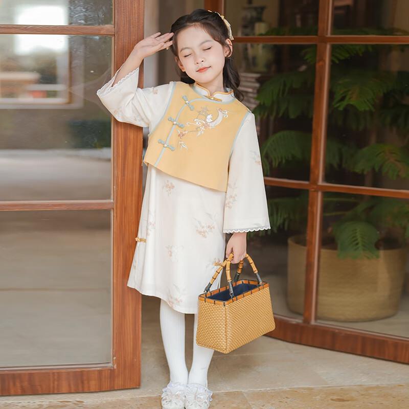 Girls' 2025 New Chinese Style Hanfu Cheongsam Dress